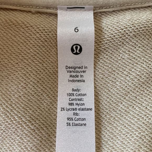 Lululemon Crop Top Shirt Size 6 New Cotton French Terry Swift Tee Neutral - Picture 7 of 7
